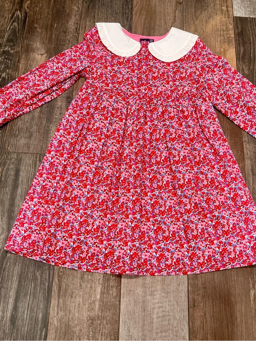 Sergent Major French France Floral Dress Peter Pan Collar Heart Buttons Size 7/8